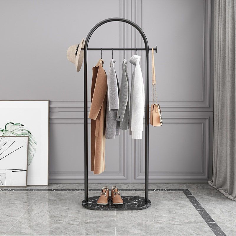 Glam Coat Rack Free Standing Metal Hall Stand with Slate Base Living Room