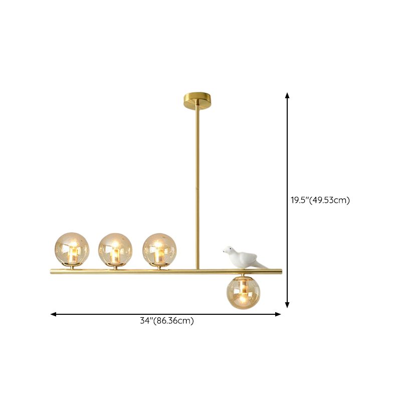 Hanging Island Lights Modern Chandelier Light Fixture in Gold for Dining Room
