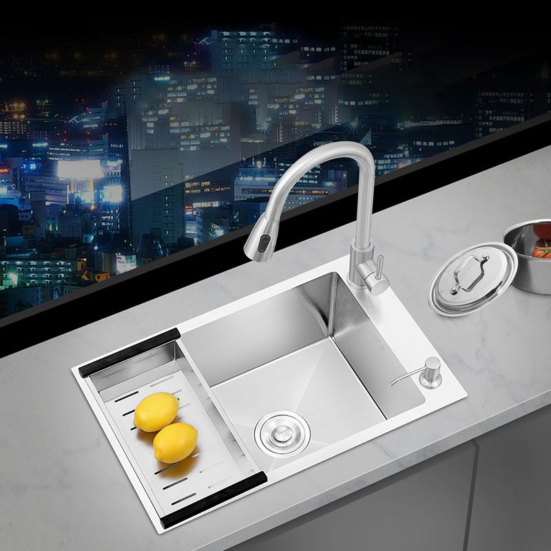 Contemporary Style Kitchen Sink Soundproof Design Kitchen Sink with Overflow Hole