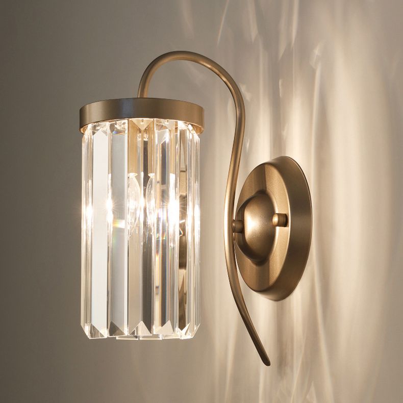Halbzylinder Schatten Wandleuchter moderner Kristallwandhalterung Leuchte