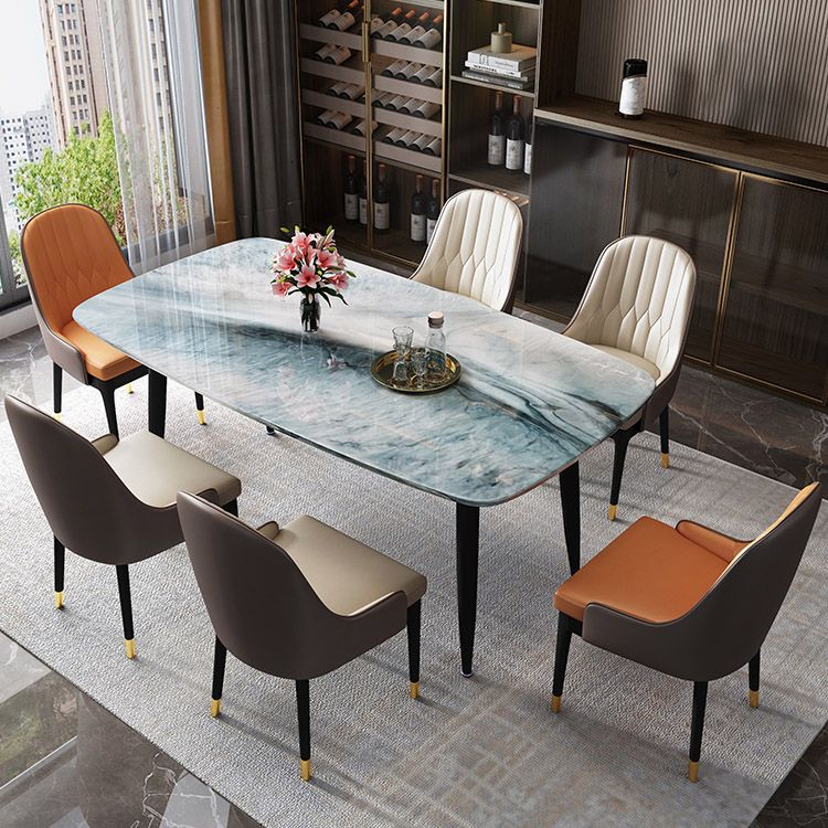 Rectangle Dining Site Table Contemporary 4 Legs Dining Room Table