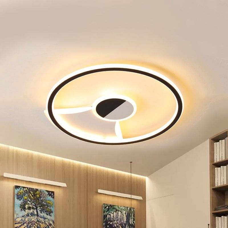 Modern Wit/Warm Flush Mount Lighting Acryl 16 "/19.5" /23.5 "Flush Mount Lights in Black