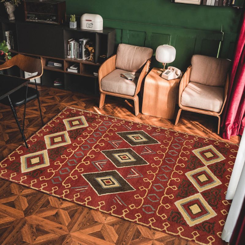 Multi-farbige Americana Teppich Polyster Geo gemustert in Indoor Teppich Haustierfreundliche Nicht-Schlupf-Hinterfläche Teppich zur Dekoration