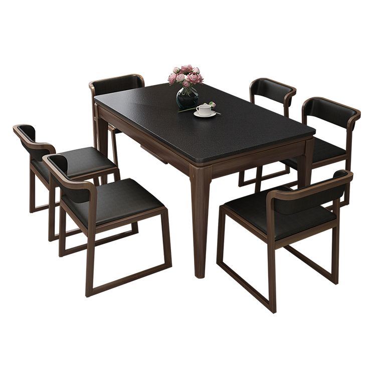 Sintered Stone Dining Table Mid-Century Modern Style 4 Legs Base Table for Dining Room