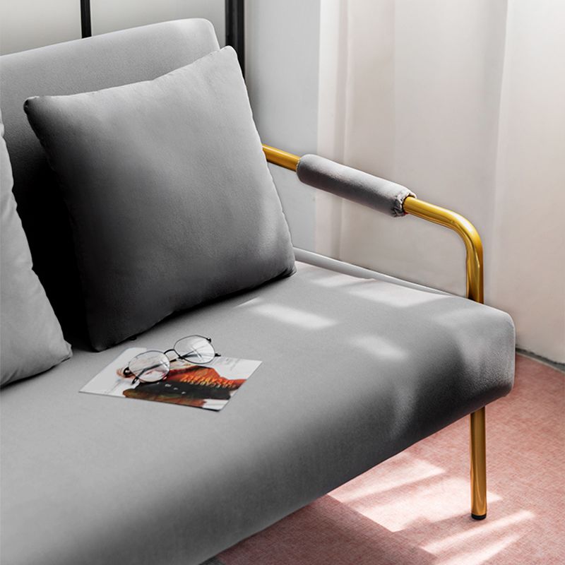 28.35" High Velvet 3-seater Sofa with Square Arm for Apartment