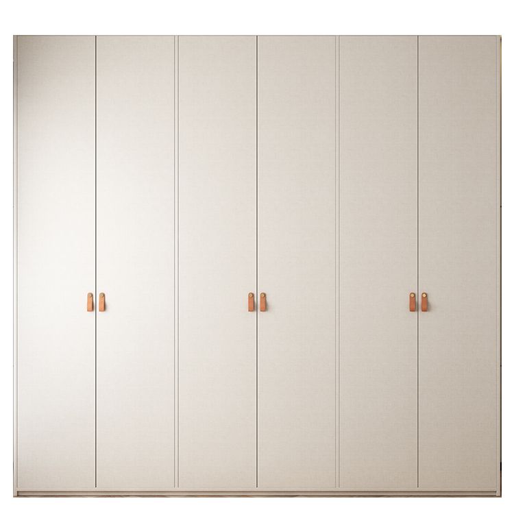 Modern White Wardrobe Cabinet Engineered Wood Wardrobe with Garment Rod