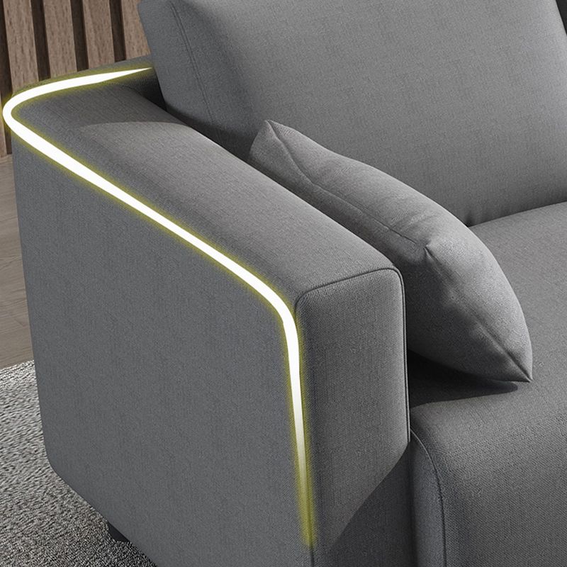 Loose Back Leinenquadratarmof Sofa mit rutschloser Wohnzimmer und Wohnung