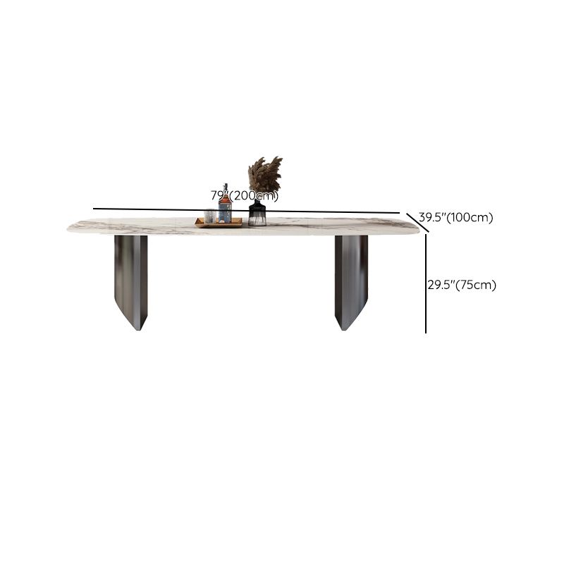 Contemporary Style 1/3/4/6/7/8 Pieces Dining Chairs Set Rectangle Stone Furniture in Gray