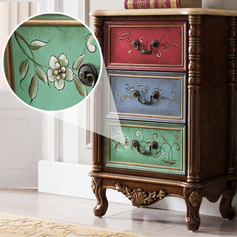 Traditional Vertical Storage Chest Bedroom Chest in Brown with 3 Drawers