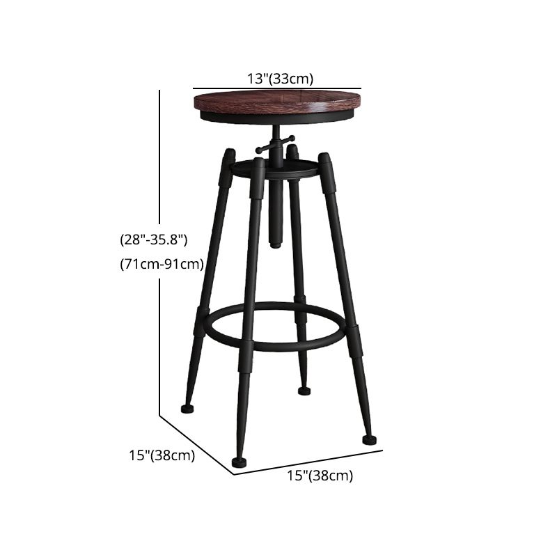Industrielle armlose hingelbare Counterhocker Iron Restaurant Barhocker mit Pedal