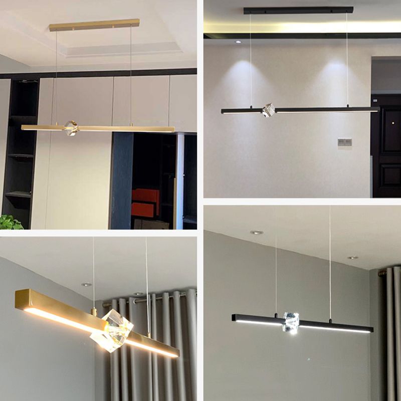 Simple Modern Light Luxury Style LED Hanging Island Pendant Light for Dining Room Office