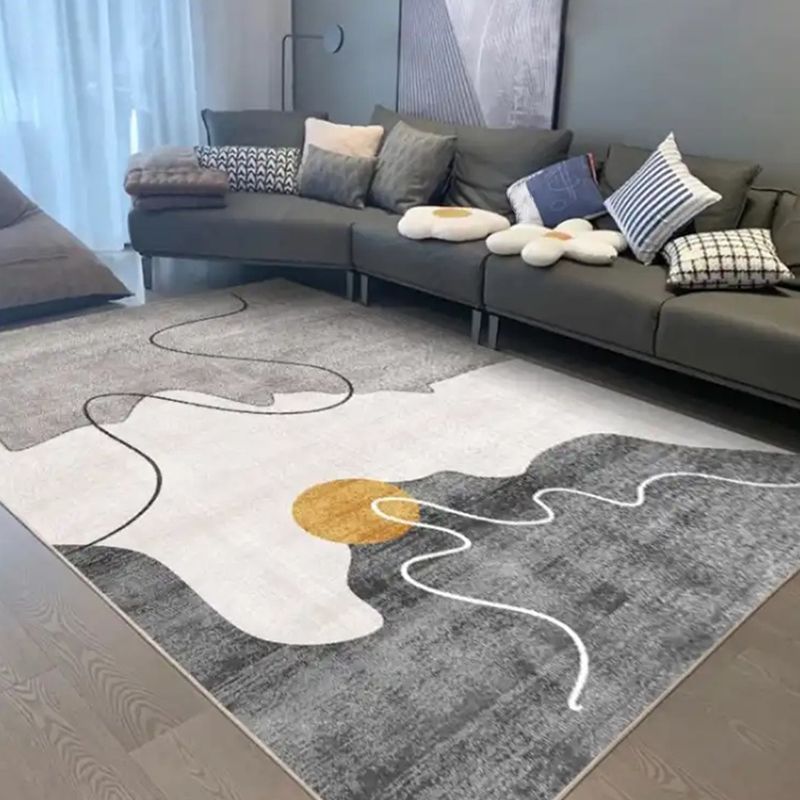 Alfombra de pintura abstracta de estilo moderno alfombra de área sin deslizamiento para la decoración del hogar