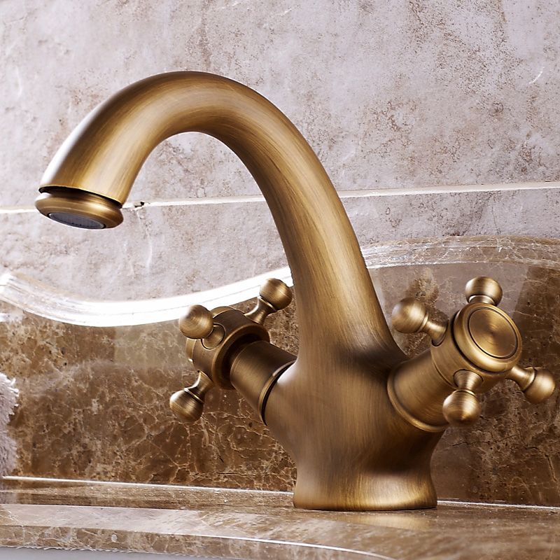 Glam Style Copper Roman Tub Faucet Low Arc Deck Mounted Roman Tub Faucet Set