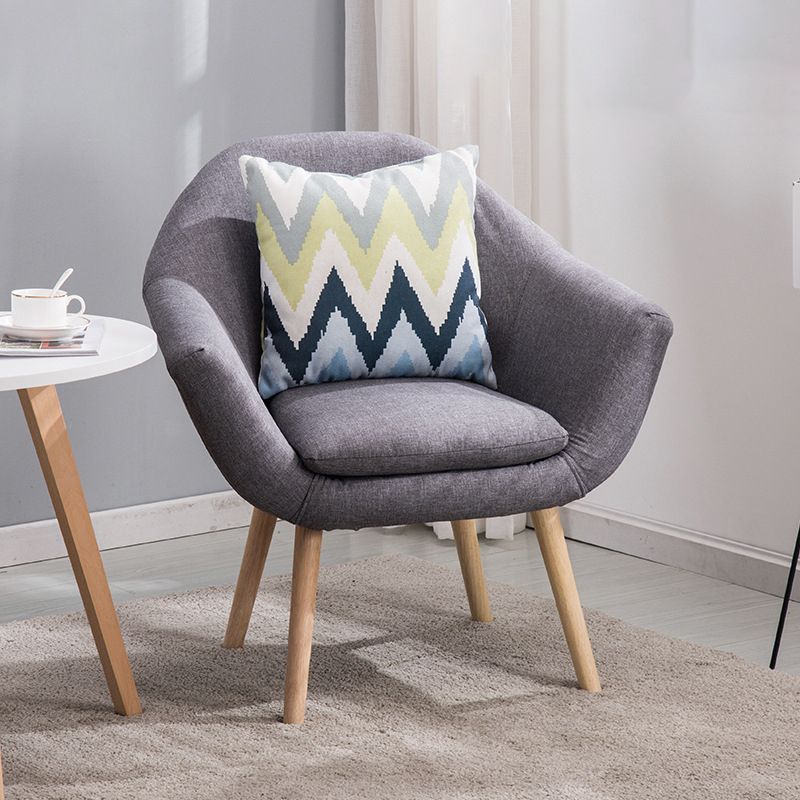 28.74" L x 24.80" W x 30.31" H Linen Flared Arms Accent Chair with Pillow Back