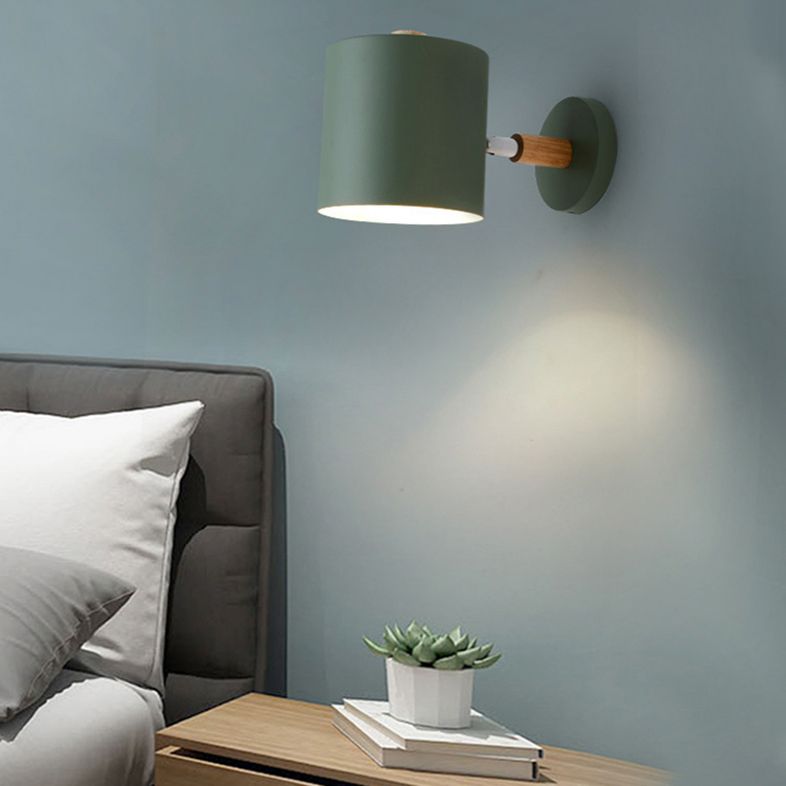 Cylinder Wall Mounted Lamps Modern Style Metal 1 Light Wall Light Sconces