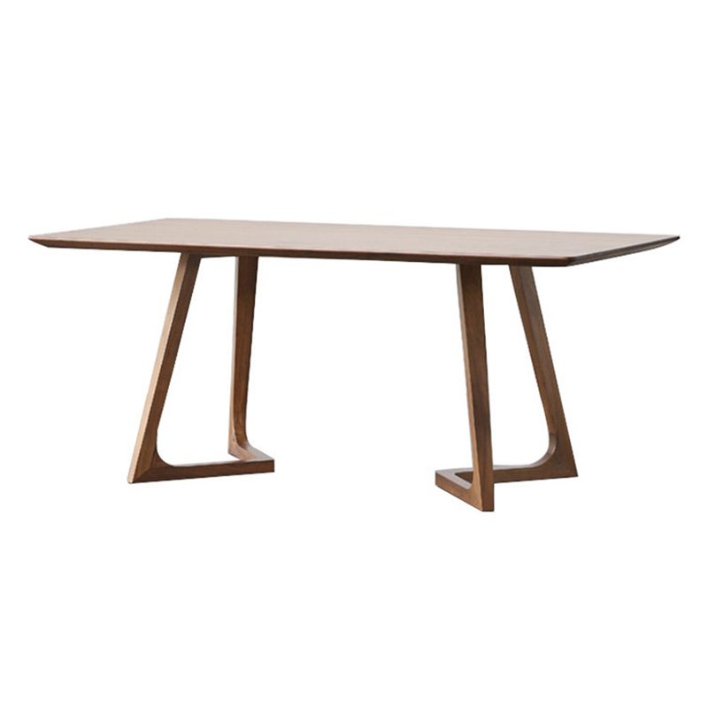 Industrial Dining Wood Table Dining Rectangle Table with Wooden Legs