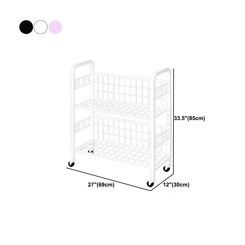Contemporary Etagere Metal Book Shelf Vertical Shelves Included Shelf Bookcase for Home