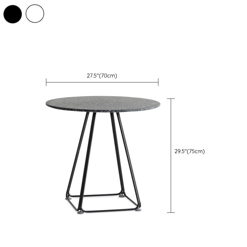 Modern Stone Geometric Dining Table Metal Base for Dining Room
