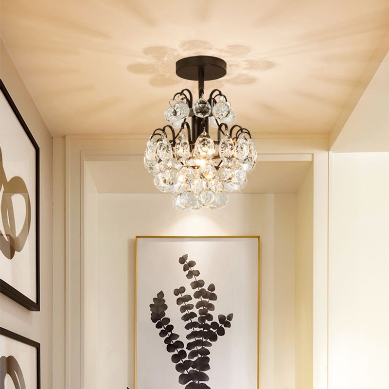 Cadre de bras plié moderne Métal de plafond 1 Corridor lumineux Mount semi-chasseur Lumière en or / noir