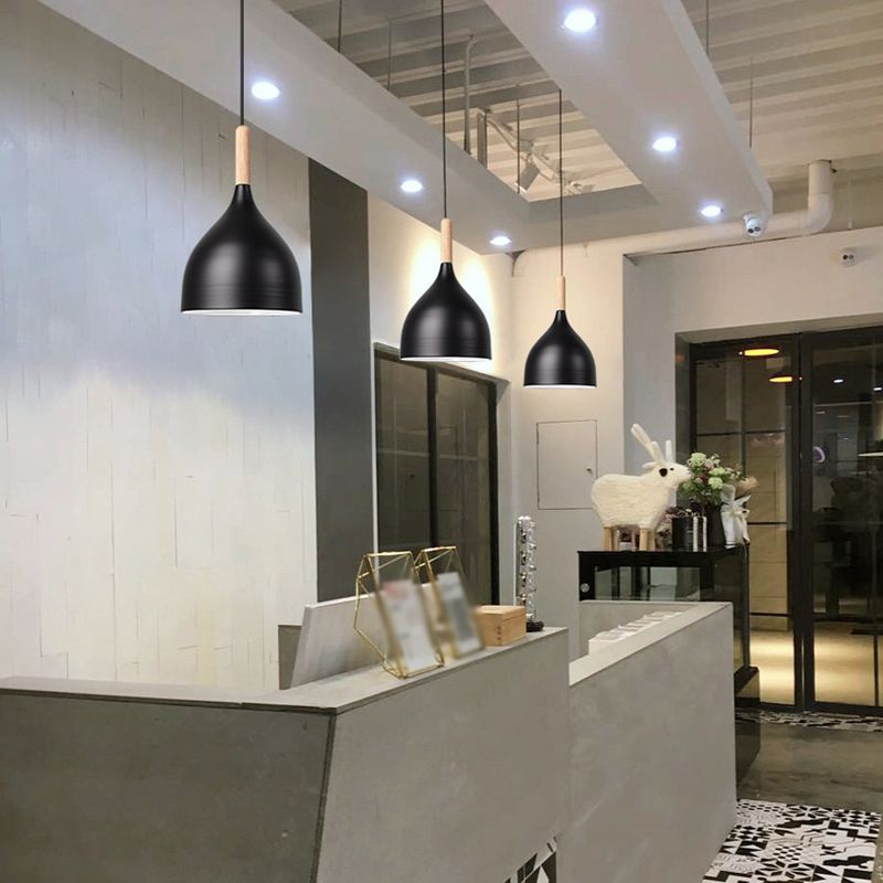 Moderne stijl kom tint hangend licht aluminium 1 lichte hangende lamp voor slaapkamer