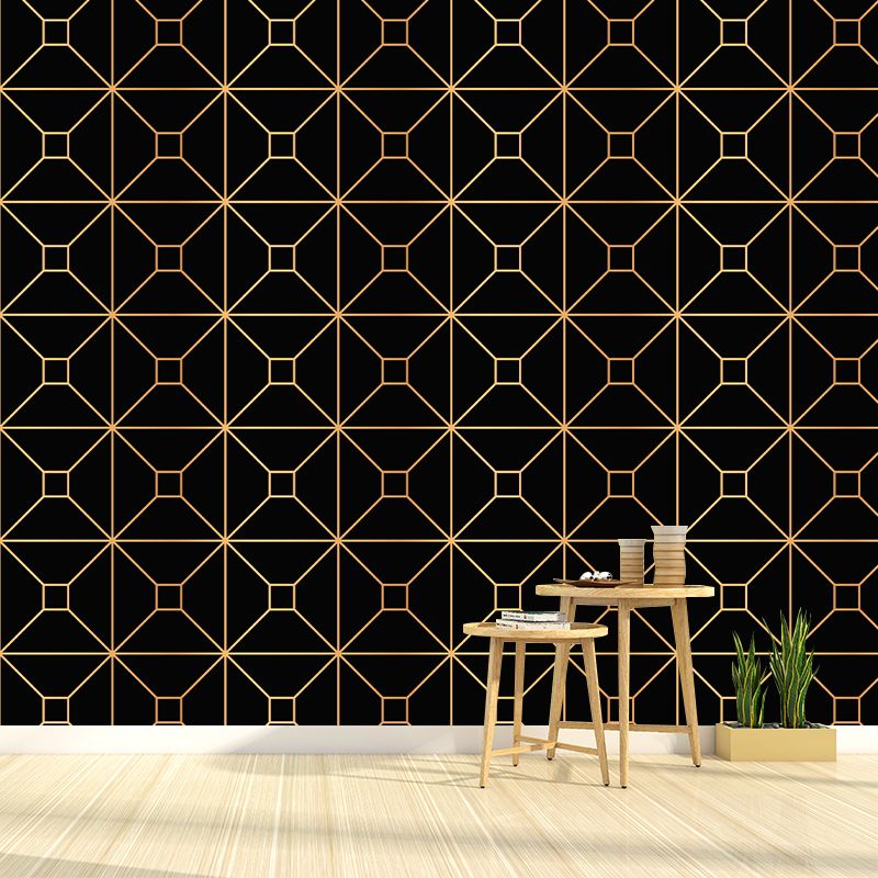 Geometry Mural Decal Modern Decorative for Study Room, Stain Resistant