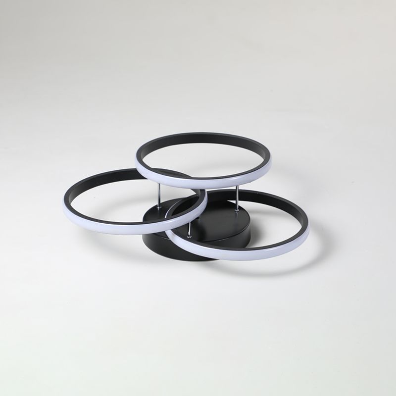 Metal Round Shade Flush Ceiling Light Modern 3-Lights Flush Mount Fixture