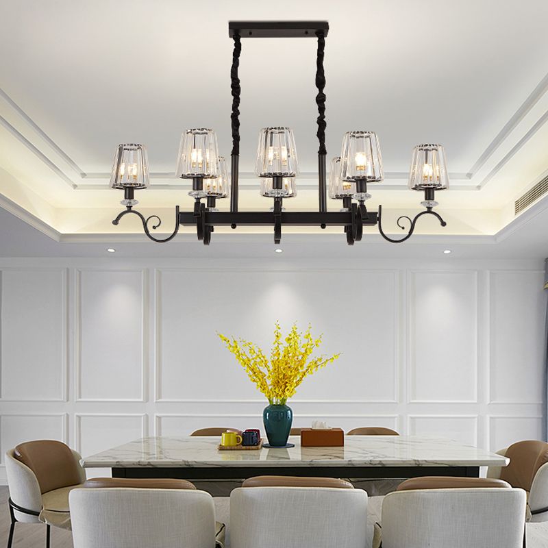 American Style Hanging Lamp Crystal Shade Island Light Fixture for Living Room