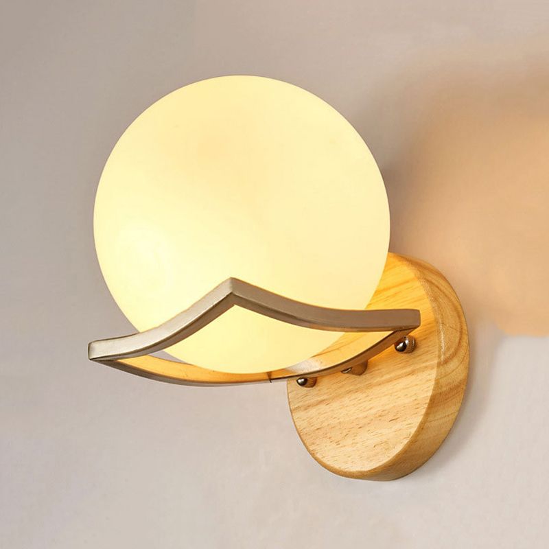 Modern Style Wall Light Wood 1 Light Sconces in Brown for Bedroom