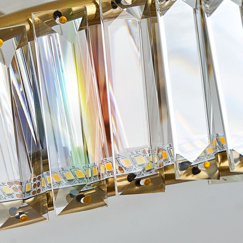 Linear Crystal 1 - Light Semi Flush Mount in Polished Gold Interior LED Ceiling Semi Flush