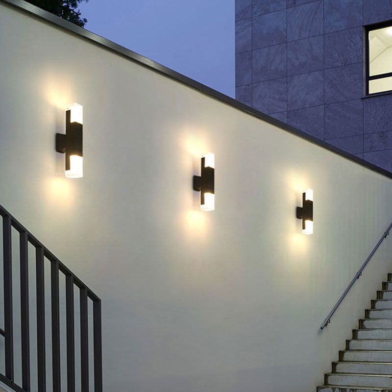 Illuminazione rettangolare a parete a parete lampada con applique acrilica contemporanea per balcone