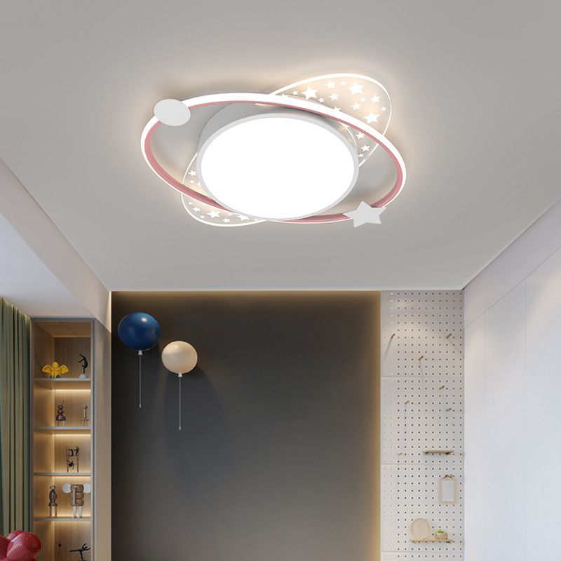 2 Lights Geometric Flush Mount Light Modern Style Metal Flush Mount LED Lights