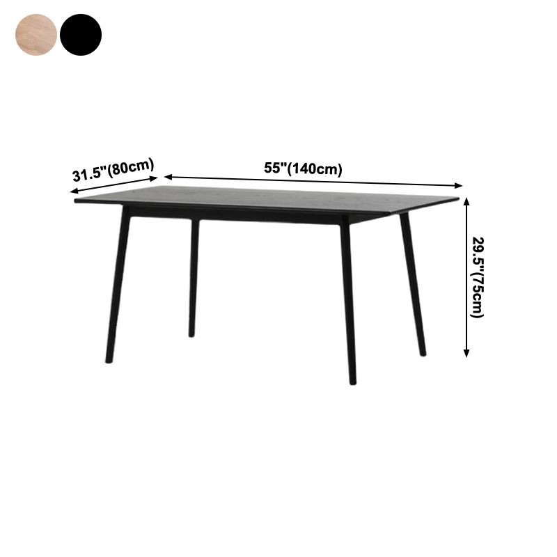 Rechthoek eigentijdse eetkamer tafel as massief houten tafel met 4 poten