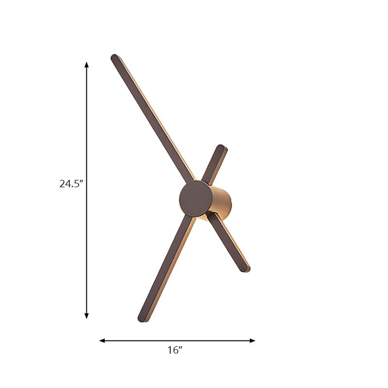 Crossed Lines Sconce Wall Light Metal Post Modern Wall Lamp in Brown for Living Room