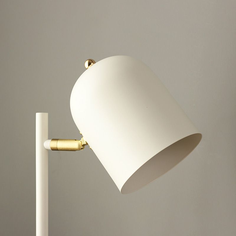 Lampada da tavolo a cupola allungata in metallo Macaron Lampada da studio girevole a 1 luce con portapenne