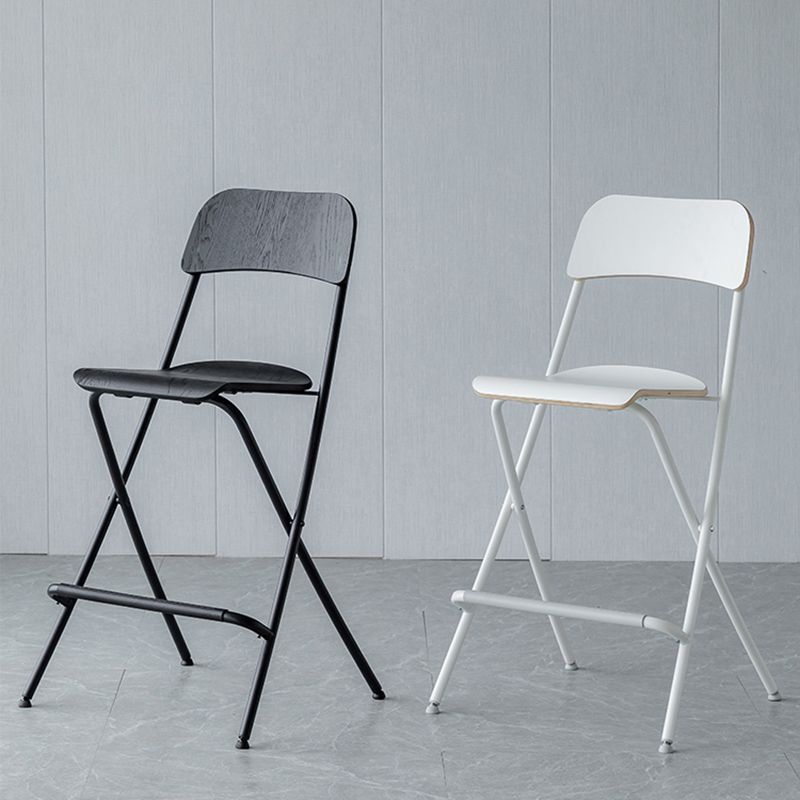 Wood Folding Bar & Counter Stool Modern Low Back Footrest Indoor Bar Stool