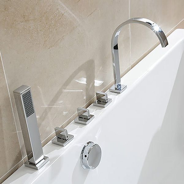Back to Wall Soaking Bathtub Modern Rectangular Antique Finish Tub