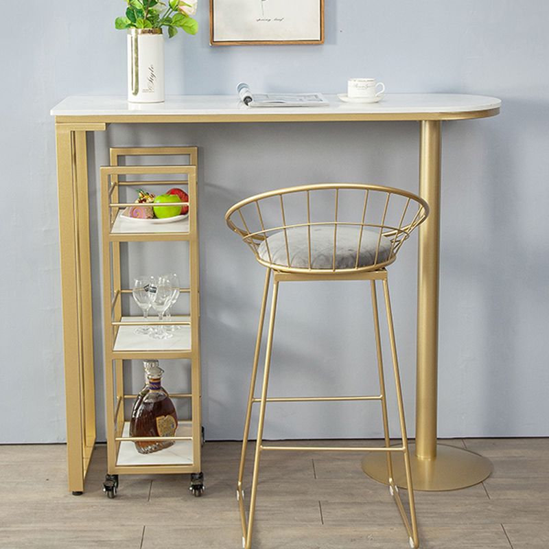 Modern Pub Table with Metal Frame Specialty White Top Bar Table