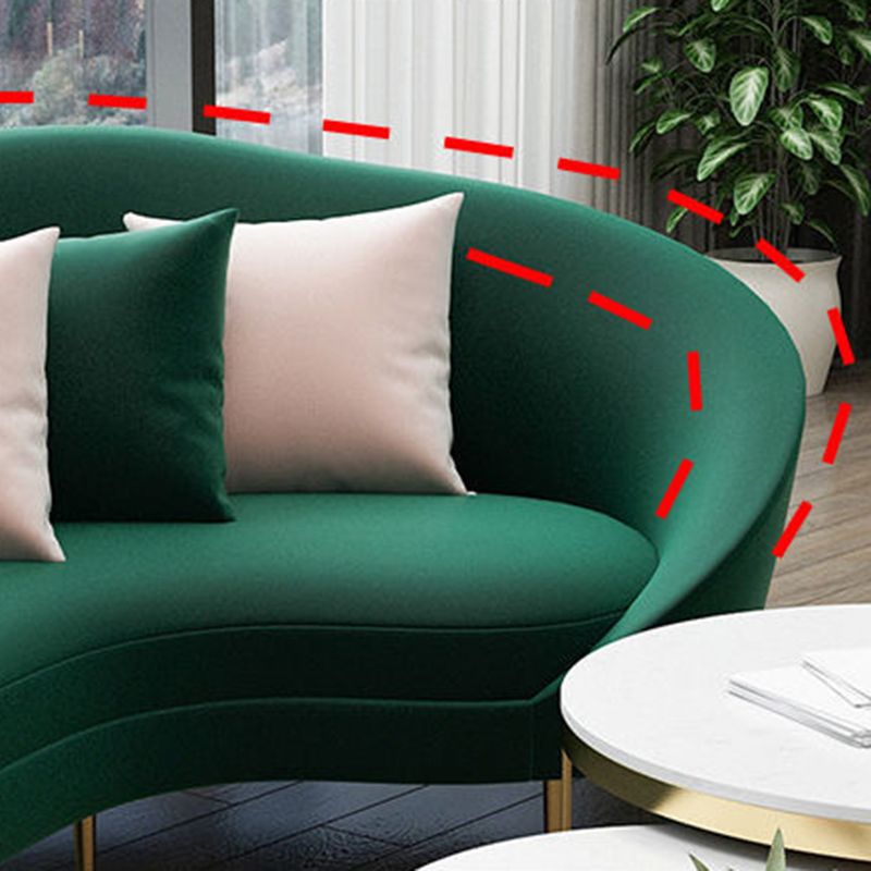 Contemporary Curved Sofa with Slopped Arm and Tight Back for Apartment