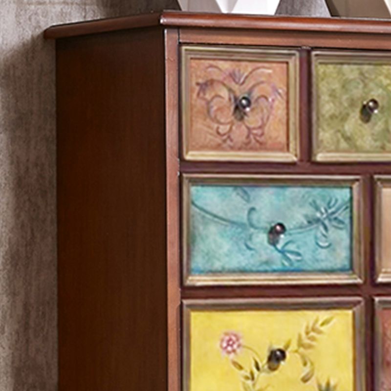 Mid-century Modern Wooden Chest Rectangle Accent Chest with 5-Drawer