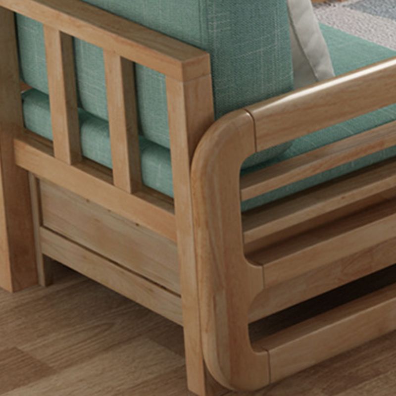 Nordic Settee Cushions Sectional Square Arm Fabric Seating for Living Room