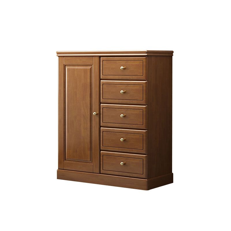 Contemporary Accent Cabinet with 1 Door and Drawers in Rubberwood