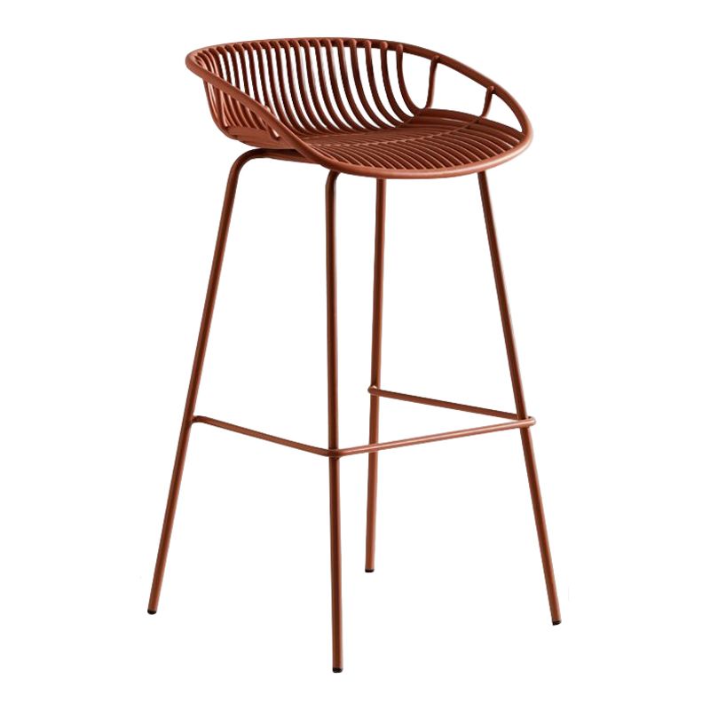 Contemporary Metal Bar Stool Bucket Counter Bar Stool with Metal Legs