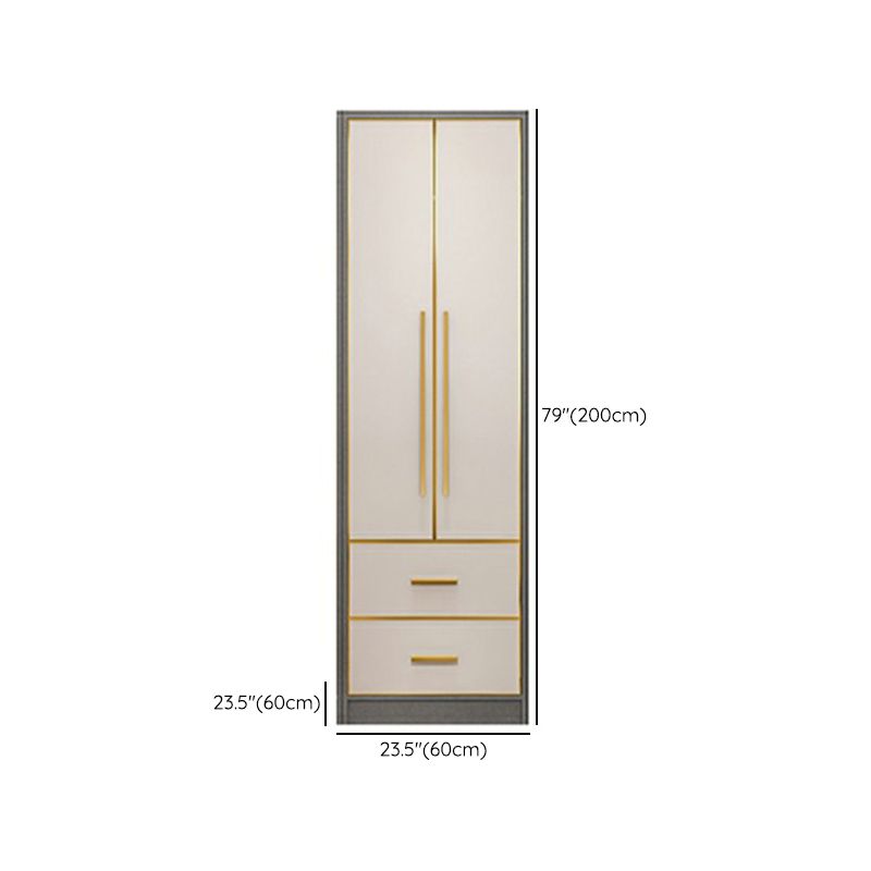 Contemporary Wardrobe Closet with Shelves Engineered Wood Wardrobe Armoire