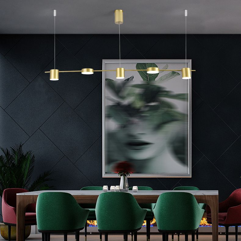 Modernism 3/5/6-Light Ceiling Light LED Kitchen Island Lighting in Golden/Black