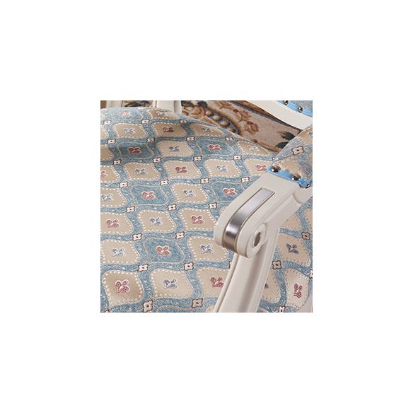 Silla de comedor de tela victoriana con respaldo King Louis y acabado mate (juego de 2)
