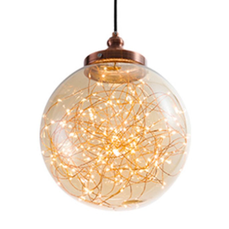 Starry Ceiling Pendant Light Minimalist LED Glass Hanging Light Fixture for Living Room