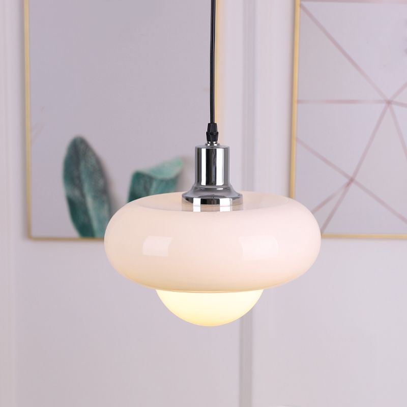 Nordic moderne 1-Light Pendant Light Drum Glass Prending Pendant Pendant Light for Bedroom