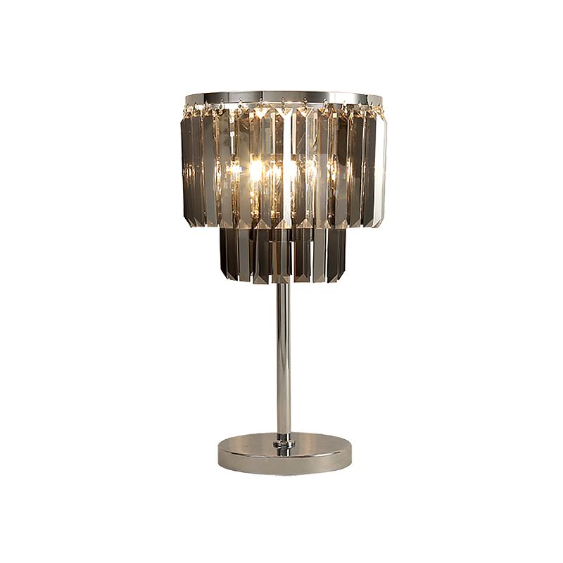 Zylindrischer Schreibtisch hellem Modernist Rauchgrau Kristall 2 Köpfe Esszimmertischlampe