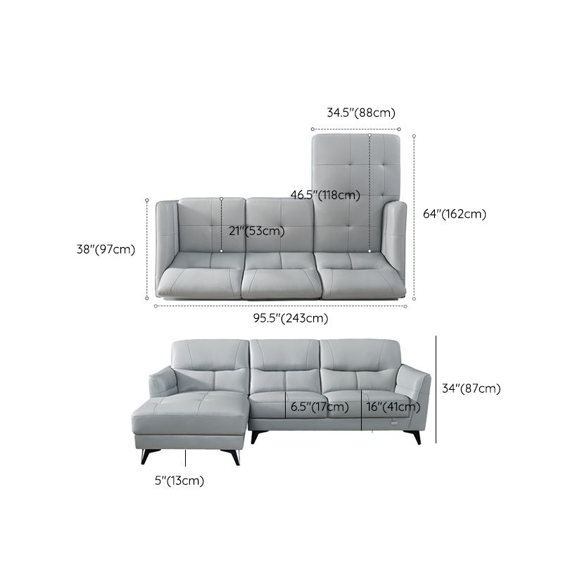 Flared Arm Sectional Sofa Contemporary Faux Leather Sectional Sofa Set