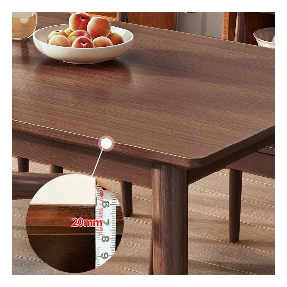 Zeitgenössisches Rechteck Esstisch Gummiholz ​​Massivholz Tisch mit 4 Beinen für das Abendessen in der Küche zu Hause